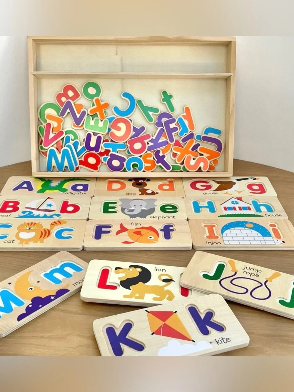 Melissa & Doug ABC Picture Boards With Double-Sided Wooden Boards & 52 Letters